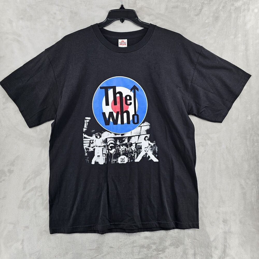 Vintage The Who Black Band Tee Tshirt Mens Size XL‎ NEW